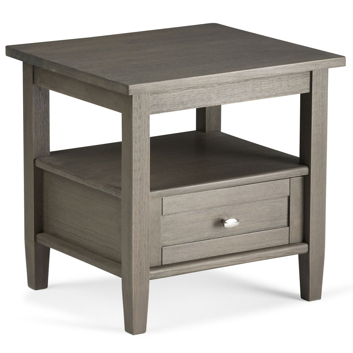 Warm Shaker coffee table with drawer and shelf in grey wood finish by HouseOfZazla on Tampa Home & Garden Store