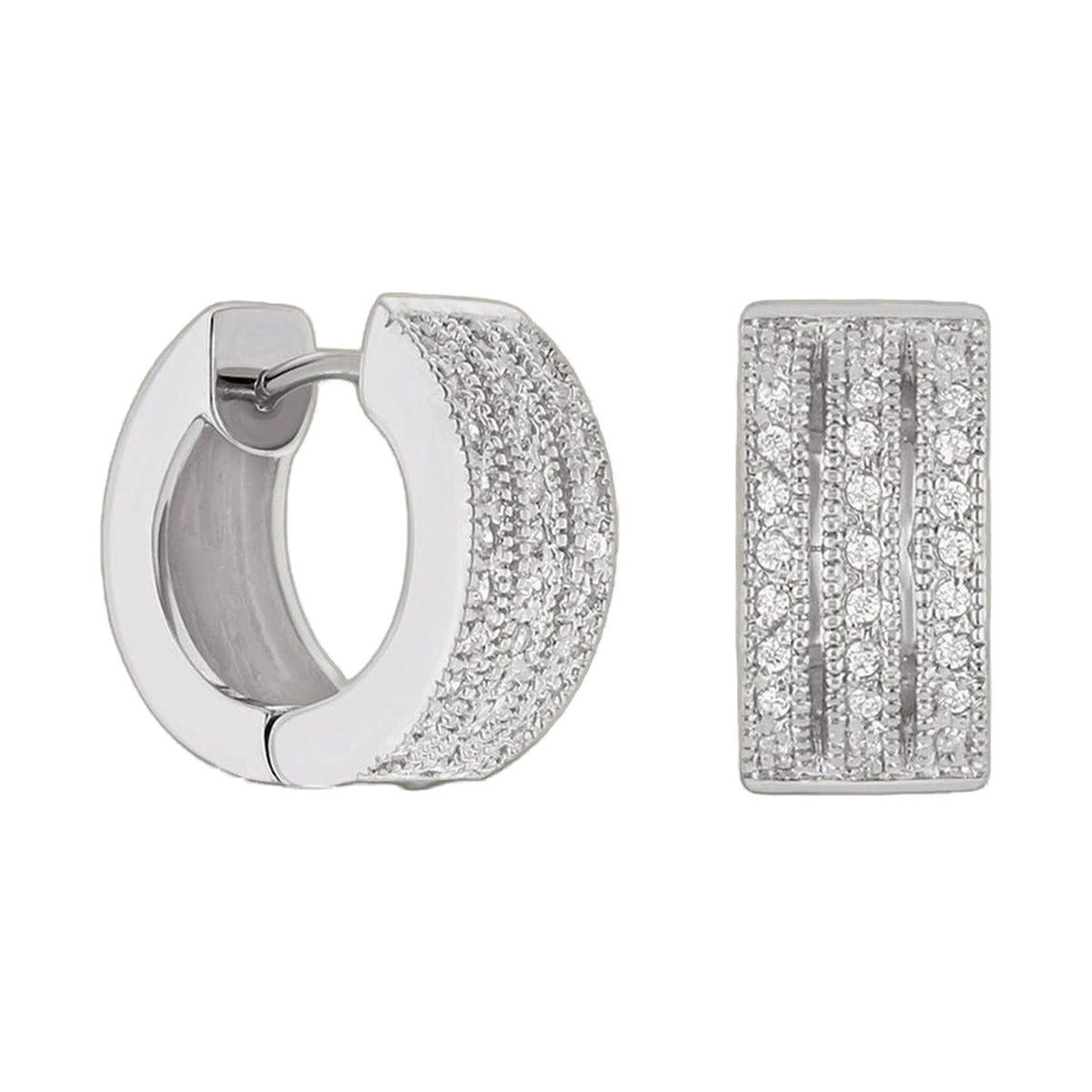 Earring Huggies silver-tone pave crystals by Lauren G Adams on Tampa Home & Garden Store