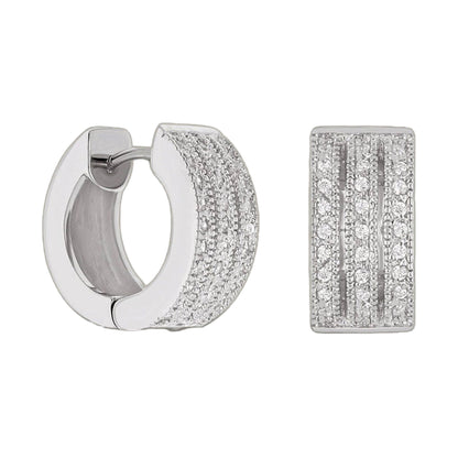 Earring Huggies silver-tone pave crystals by Lauren G Adams on Tampa Home & Garden Store