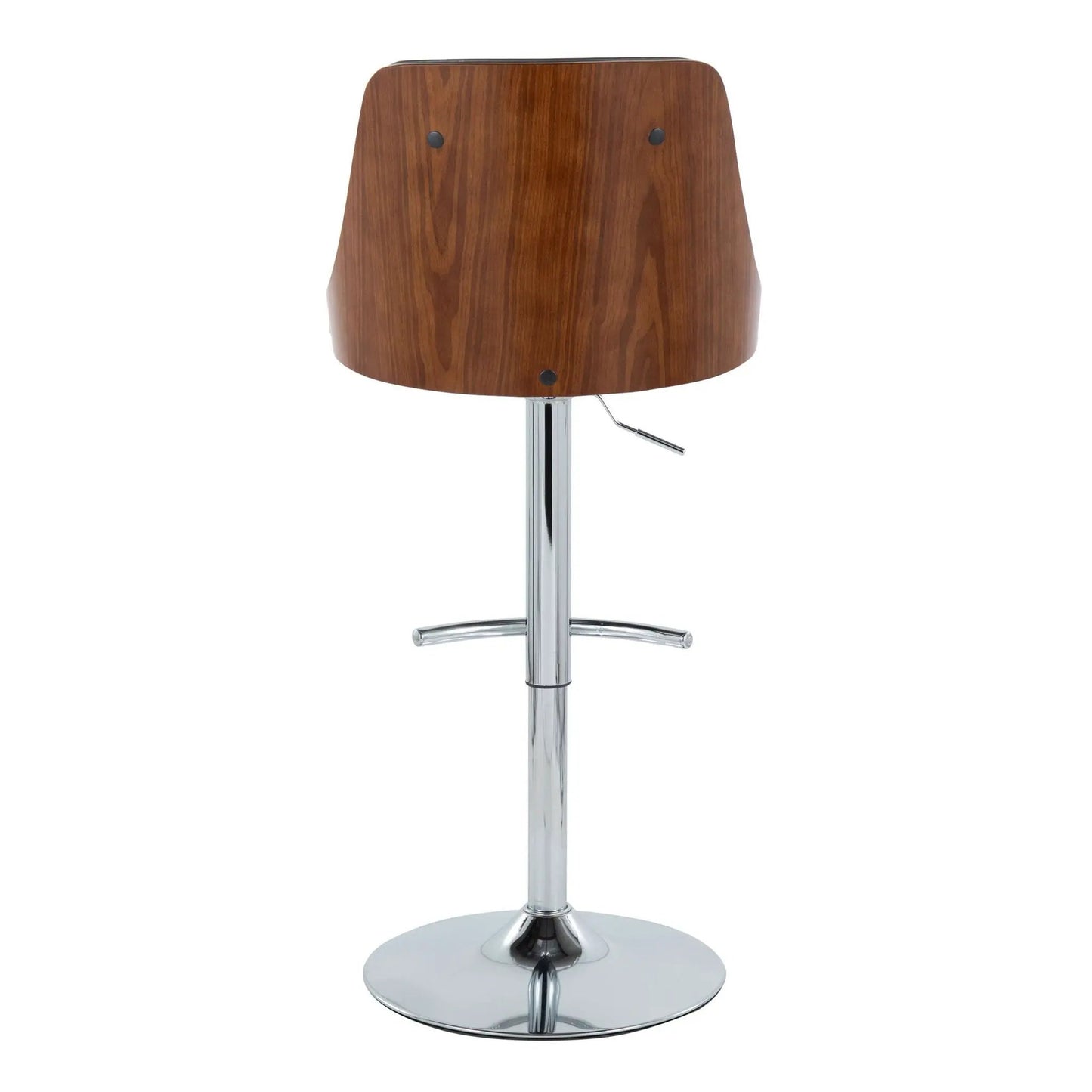 Gianna swivel barstool 2-pack wood veneer back with chrome pedestal base on Tampa Home & Garden Store