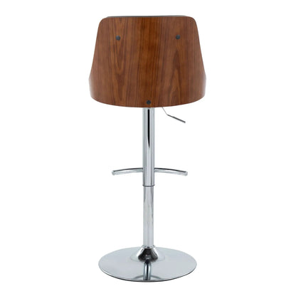 Gianna swivel barstool 2-pack wood veneer back with chrome pedestal base on Tampa Home & Garden Store