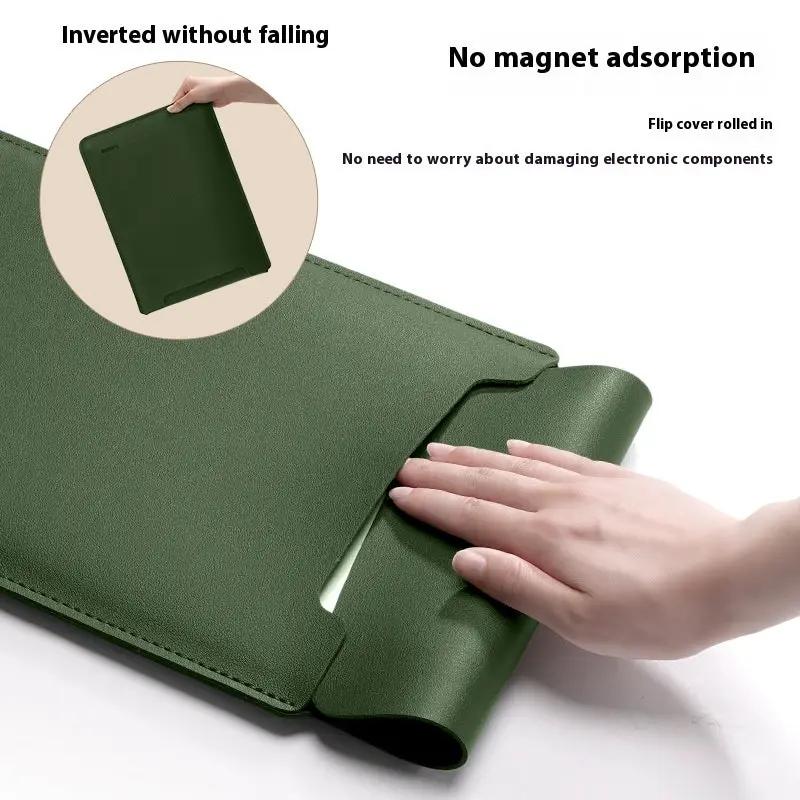 Green leather FLIPSTYLEZLLC laptop bag with flip cover, non-magnetic, doubles as mouse pad on Tampa Home & Garden Store