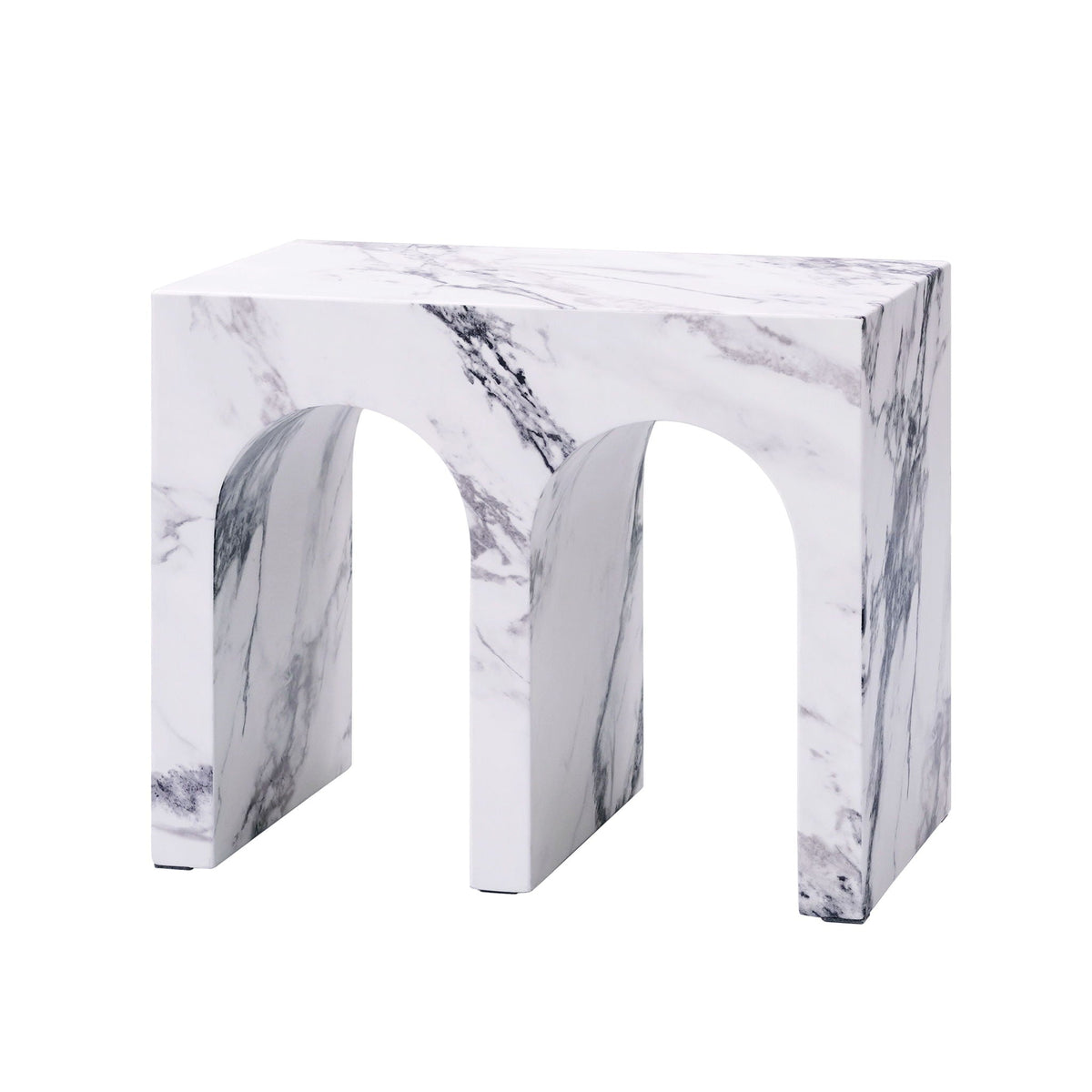 Fritzy engineered stone console table with white marble surface by HouseOfZazla on Tampa Home & Garden Store