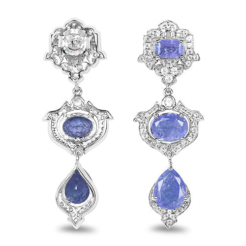 7.73 Carat Tanzanite and White Topaz Earrings in .925 Sterling Silver, Bids.com pair on Tampa Home & Garden Store