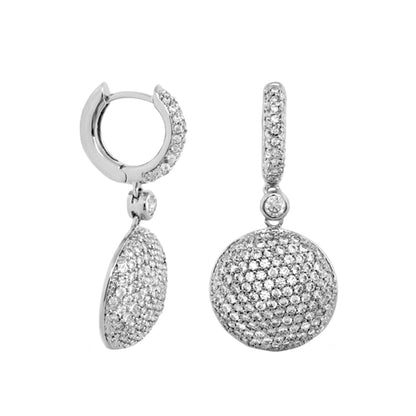 Glamour Pave Medallion Earrings by Lauren G Adams in silver-tone pave crystals on Tampa Home & Garden Store