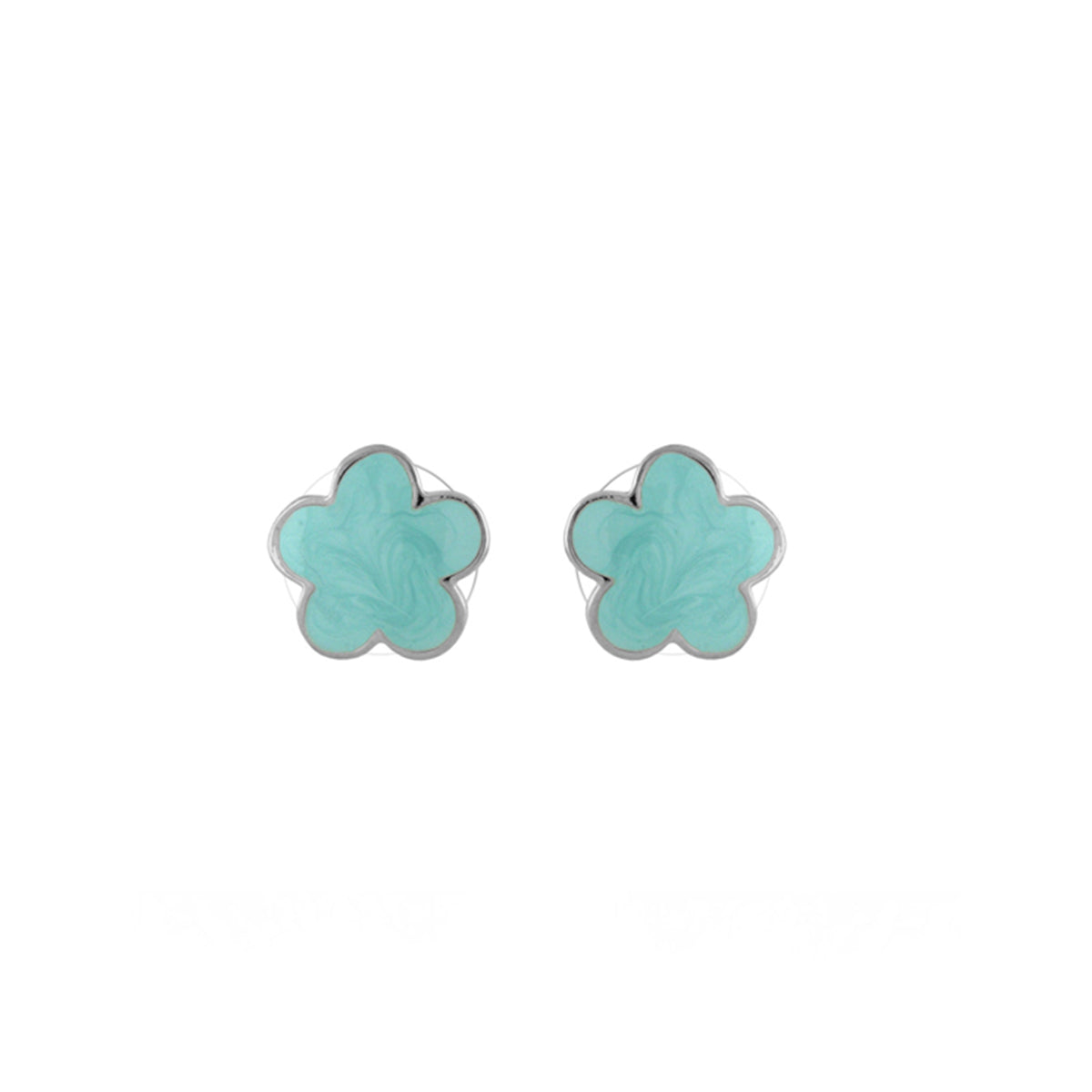 Daisy Love Earrings turquoise flower studs with silver trim by Lauren G Adams pair on Tampa Home & Garden Store