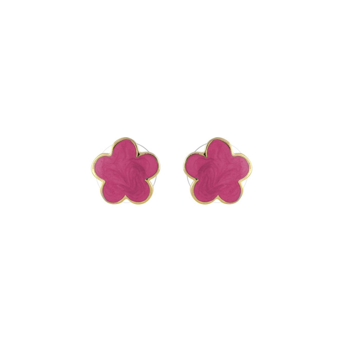Daisy Love flower stud earrings pink enamel with gold-tone border Lauren G Adams 2 pcs on Tampa Home & Garden Store