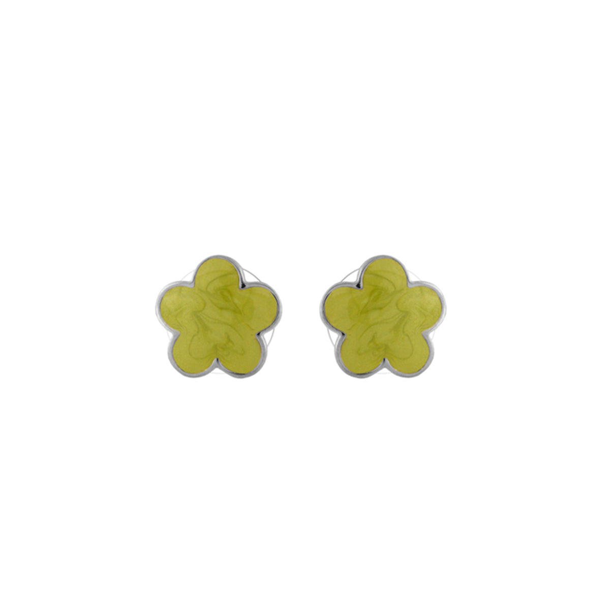 Daisy Love flower stud earrings lime green marbled enamel by Lauren G Adams, set of 2 on Tampa Home & Garden Store