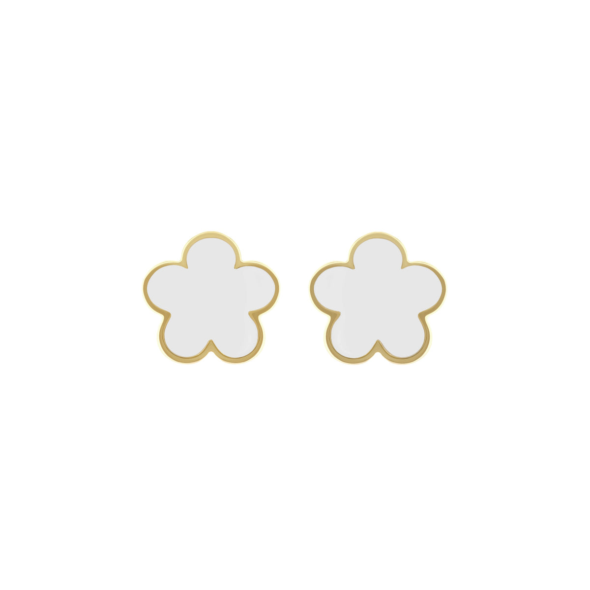 Daisy Love Earrings Flower Studs, gold-edged white flowers by Lauren G Adams, set of 3 on Tampa Home & Garden Store