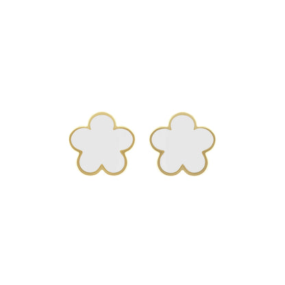 Daisy Love Earrings Flower Studs, gold-edged white flowers by Lauren G Adams, set of 3 on Tampa Home & Garden Store