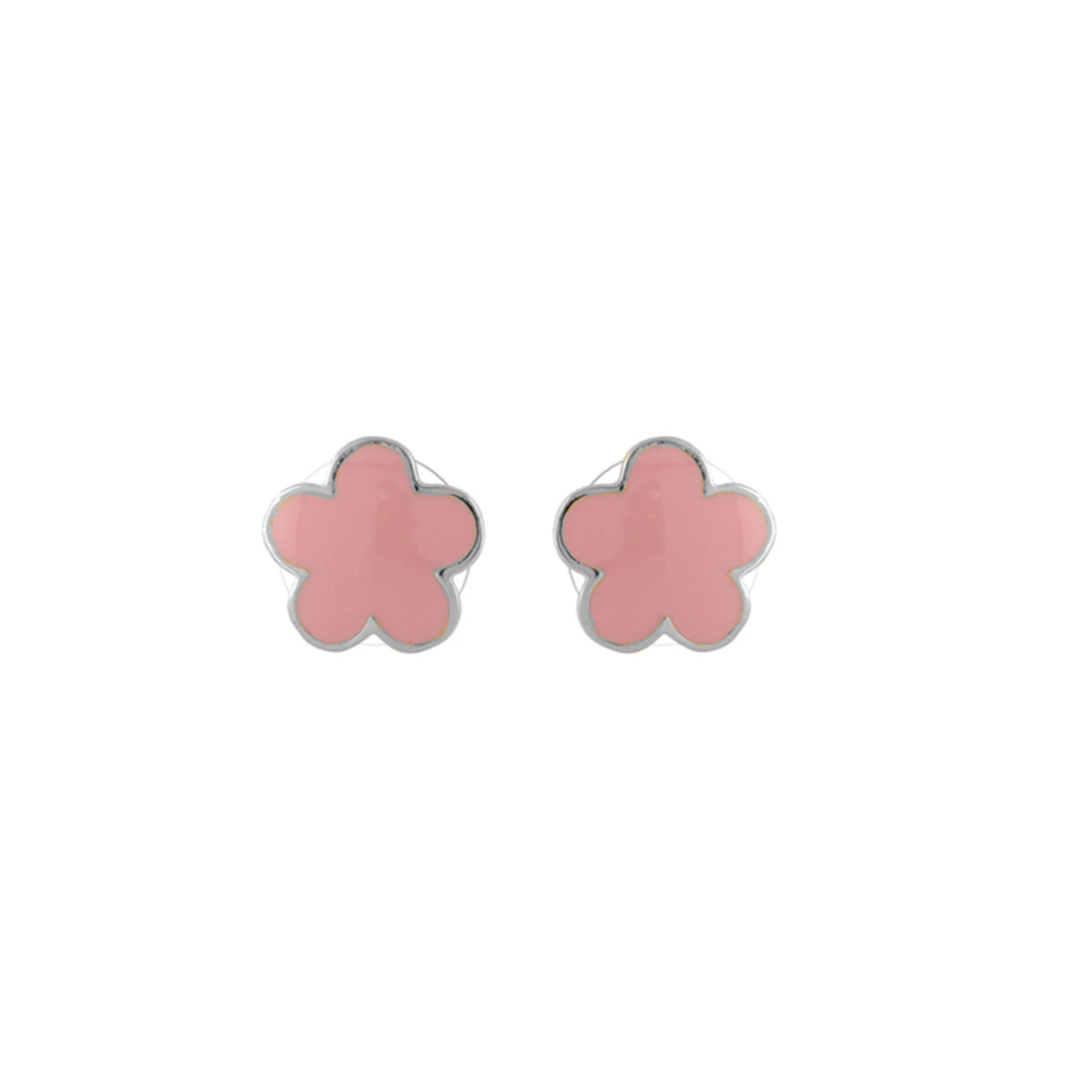 Daisy Love Earrings — pink enamel flower stud pair with silver trim, Lauren G Adams on Tampa Home & Garden Store