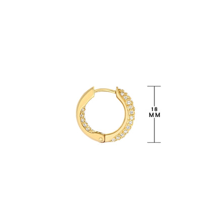 Pave Hoop Earrings Domed Huggie gold-tone with pave crystals by Lauren G Adams on Tampa Home & Garden Store