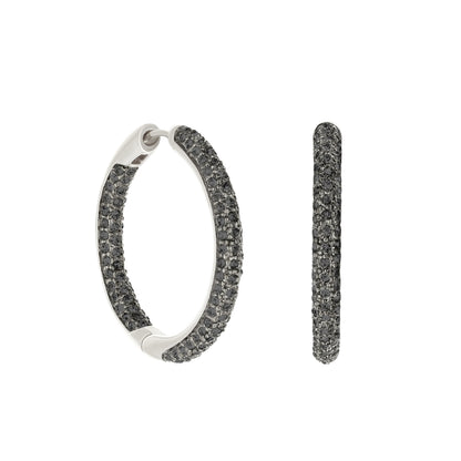 Pave Hoop Earrings Domed Huggie by Lauren G Adams silver-tone pavé hoops on Tampa Home & Garden Store