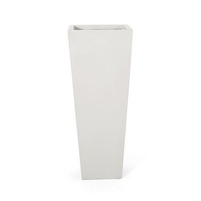 Outdoor Modern Cast Stone Planter by HouseOfZazla, white rectangular planter on Tampa Home & Garden Store