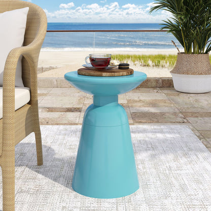 Modern Round Metal Pedestal Outdoor Table