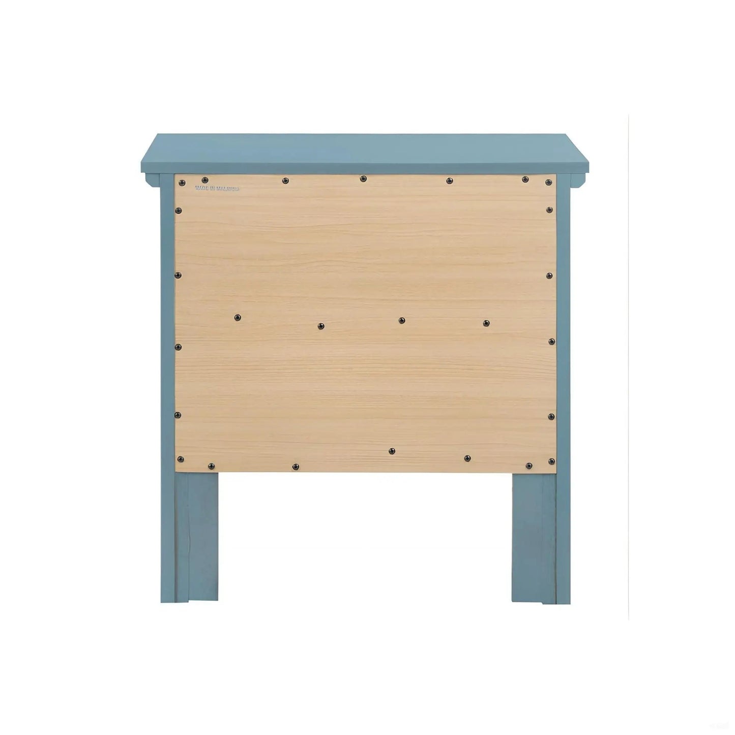 English Dovetailed Drawers Nightstand blue frame with natural wood fronts Unique Piece Furniture on Tampa Home & Garden Store
