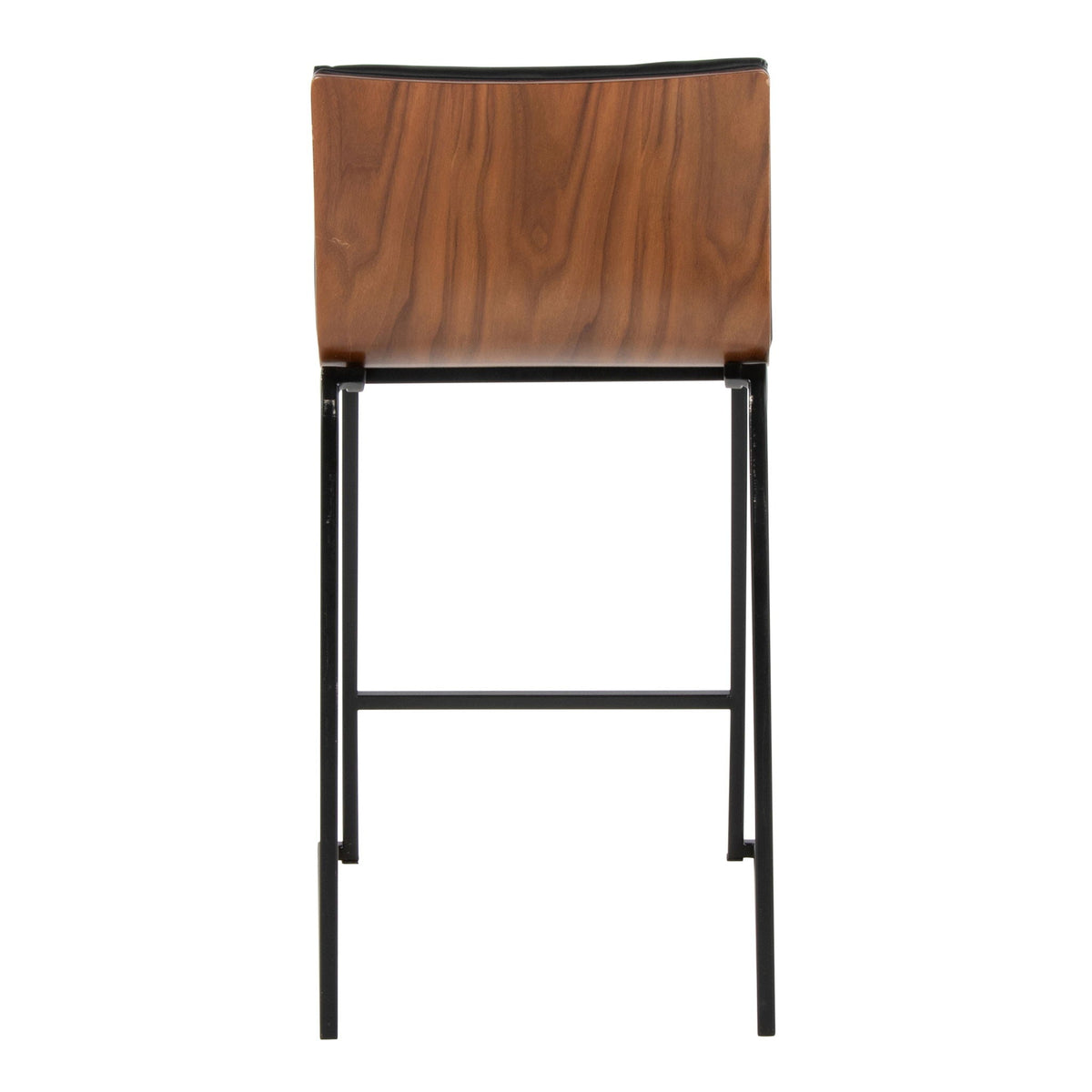 Contemporary counter stools set of 2 with tufted upholstered seats, wood back, black metal legs on Tampa Home & Garden Store