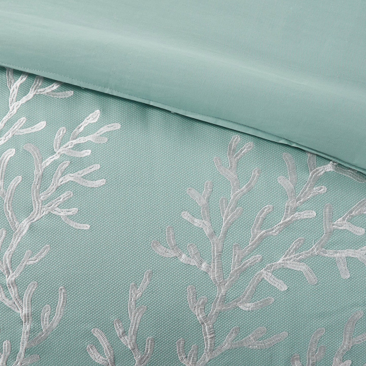 Oversized Cotton Jacquard Comforter Set Aqua Queen HouseOfZazla aqua jacquard with embroidery on Tampa Home & Garden Store