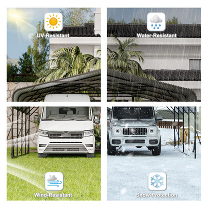Heavy Duty Carport by HouseOfZazla black all-weather shelter with UV WaterResistant protection on Tampa Home & Garden Store
