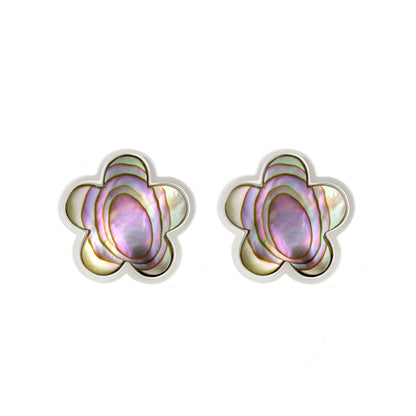 Natural Daisy Earrings pair Lauren G Adams iridescent mother-of-pearl daisy button earrings on Tampa Home & Garden Store