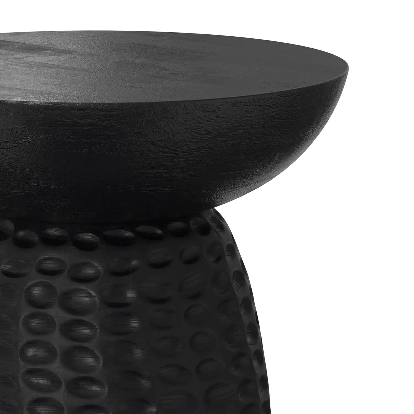 Boyd accent table with round black top and textured base by Unique Piece Furniture on Tampa Home & Garden Store