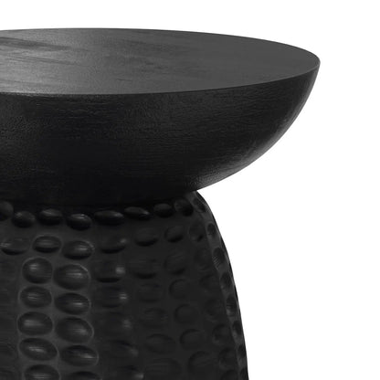 Boyd accent table with round black top and textured base by Unique Piece Furniture on Tampa Home & Garden Store