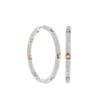 Pave Hoop Earrings Enamel Flower by Lauren G Adams, pavé hoops with enamel accents, 3 pcs on Tampa Home & Garden Store