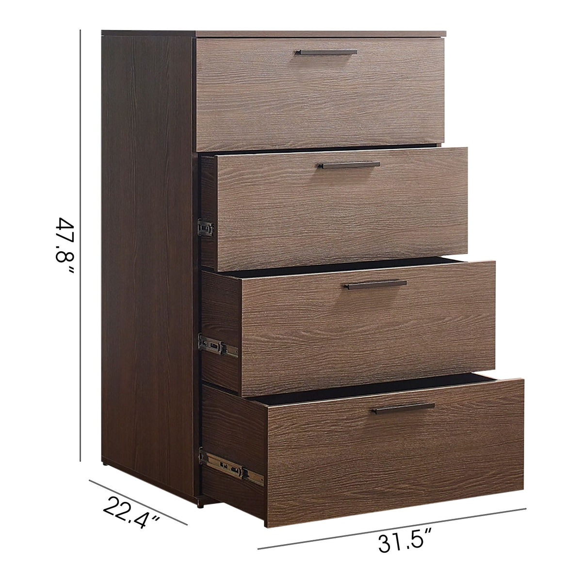 Oliver Farmhouse Jumbo Chest with 4 Drawers in two-tone wood finish, HouseOfZazla accent chest on Tampa Home & Garden Store