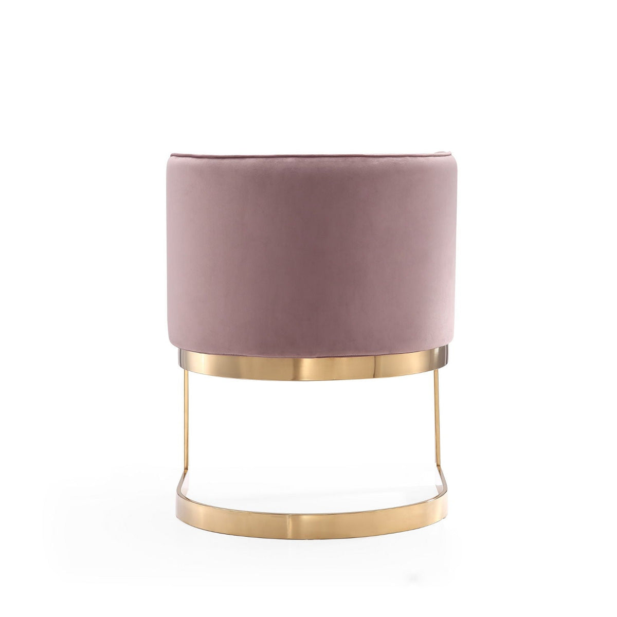 Aura Dining Chair with Brass Frame pink velvet upholstery, gold brass ring base, HouseOfZazla on Tampa Home & Garden Store