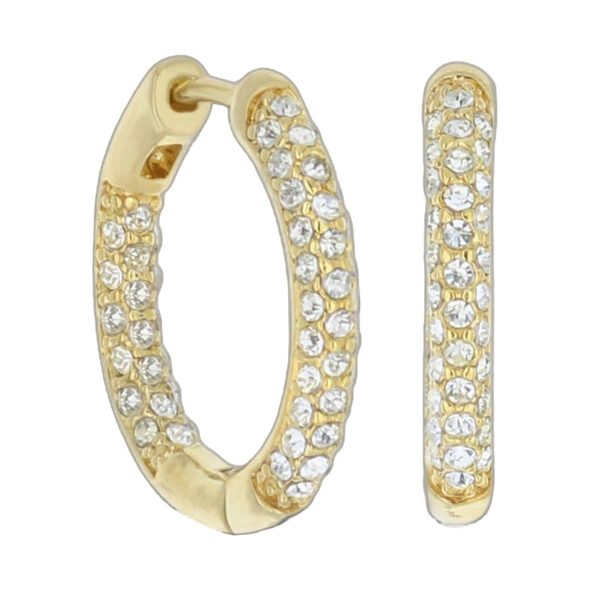 Pave hoop earrings pair in gold-tone with diamond pavé by Lauren G Adams on Tampa Home & Garden Store