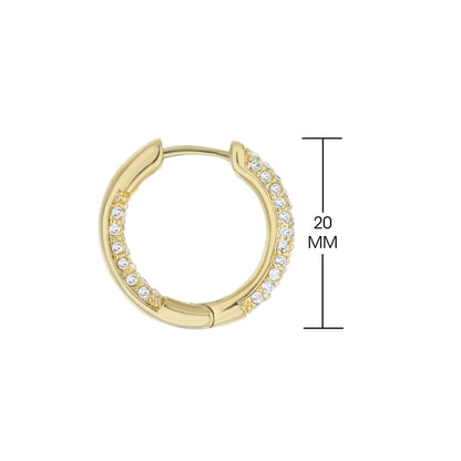 Pave Hoop Earrings by Lauren G Adams in gold-tone with pave crystals along hoop on Tampa Home & Garden Store