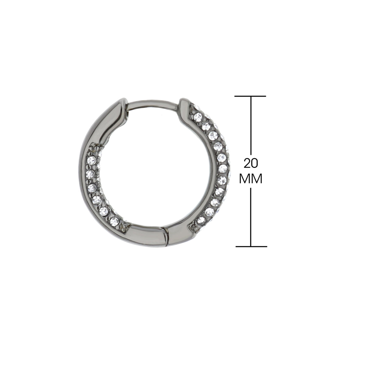 Pave Hoop Earrings silver-tone with crystal pavé along outer edge on Tampa Home & Garden Store