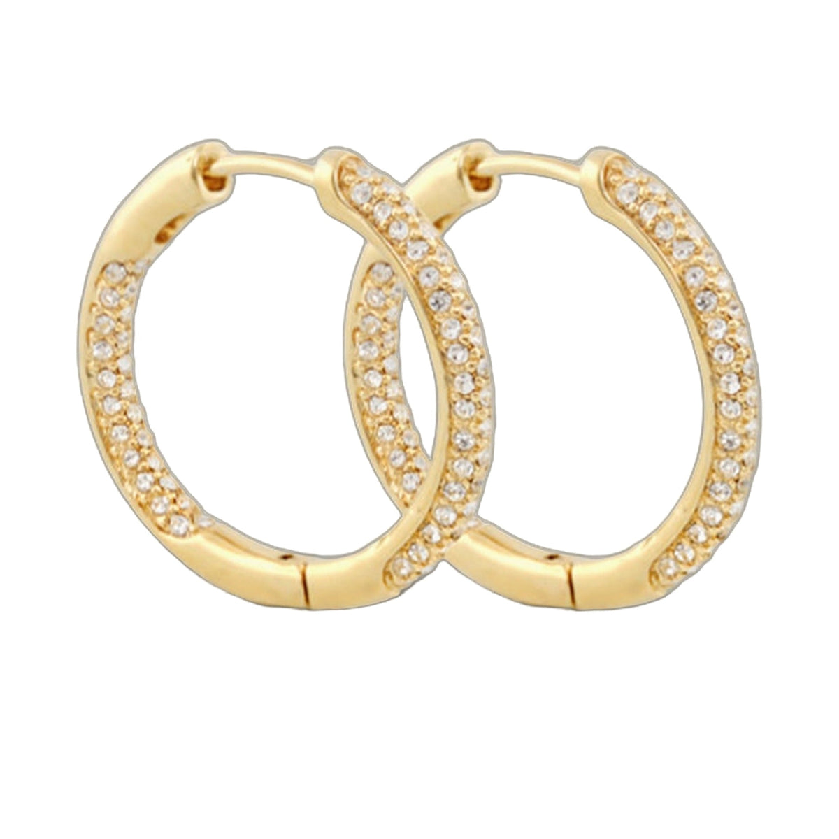 Pave hoop earrings gold-tone with diamond pave detailing by Lauren G Adams on Tampa Home & Garden Store