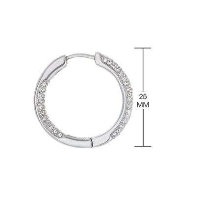 Pave hoop earrings silver-tone metal with crystal pavé by Lauren G Adams on Tampa Home & Garden Store