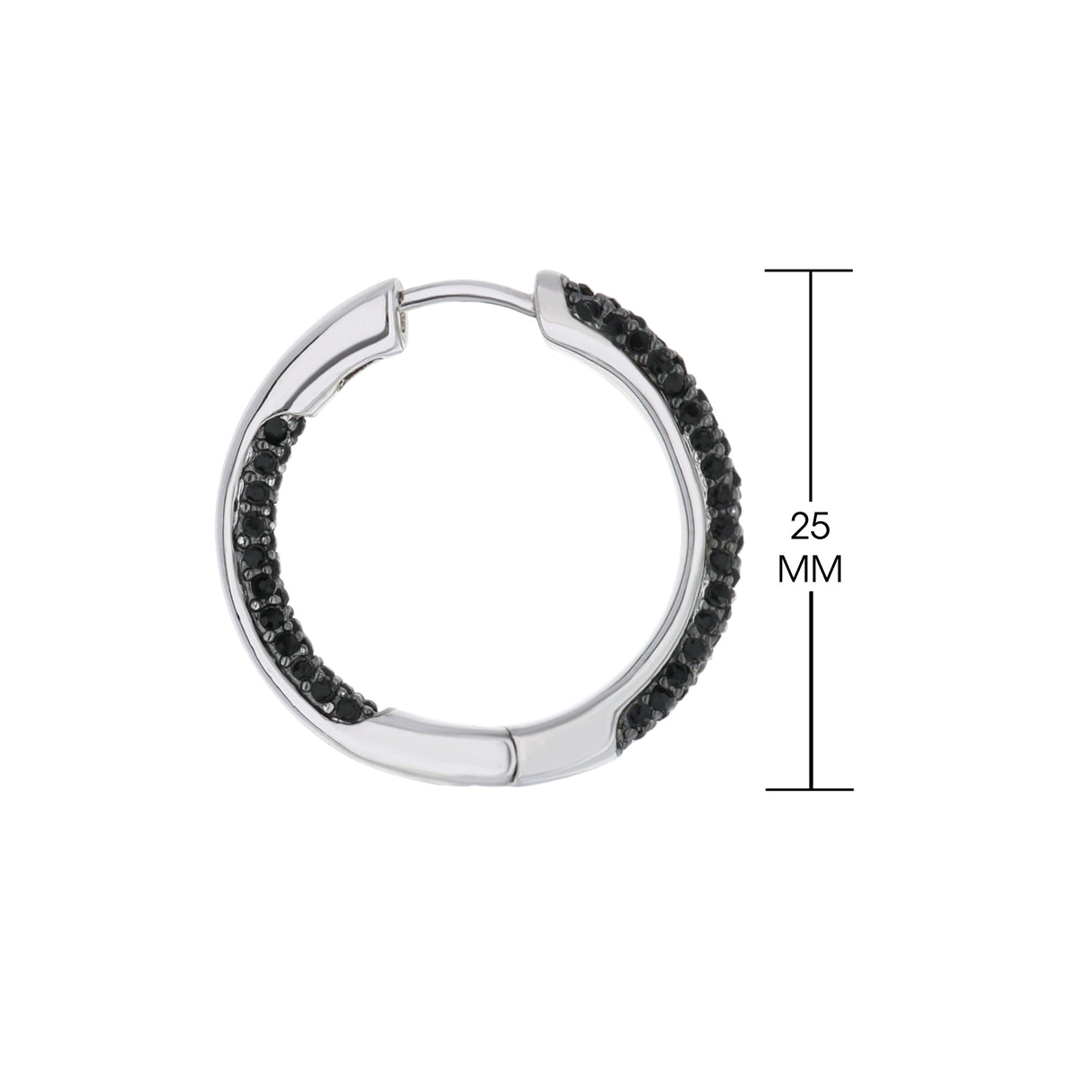 Pave Hoop Earrings by Lauren G Adams, silver-tone hoop with black pavé stones on Tampa Home & Garden Store