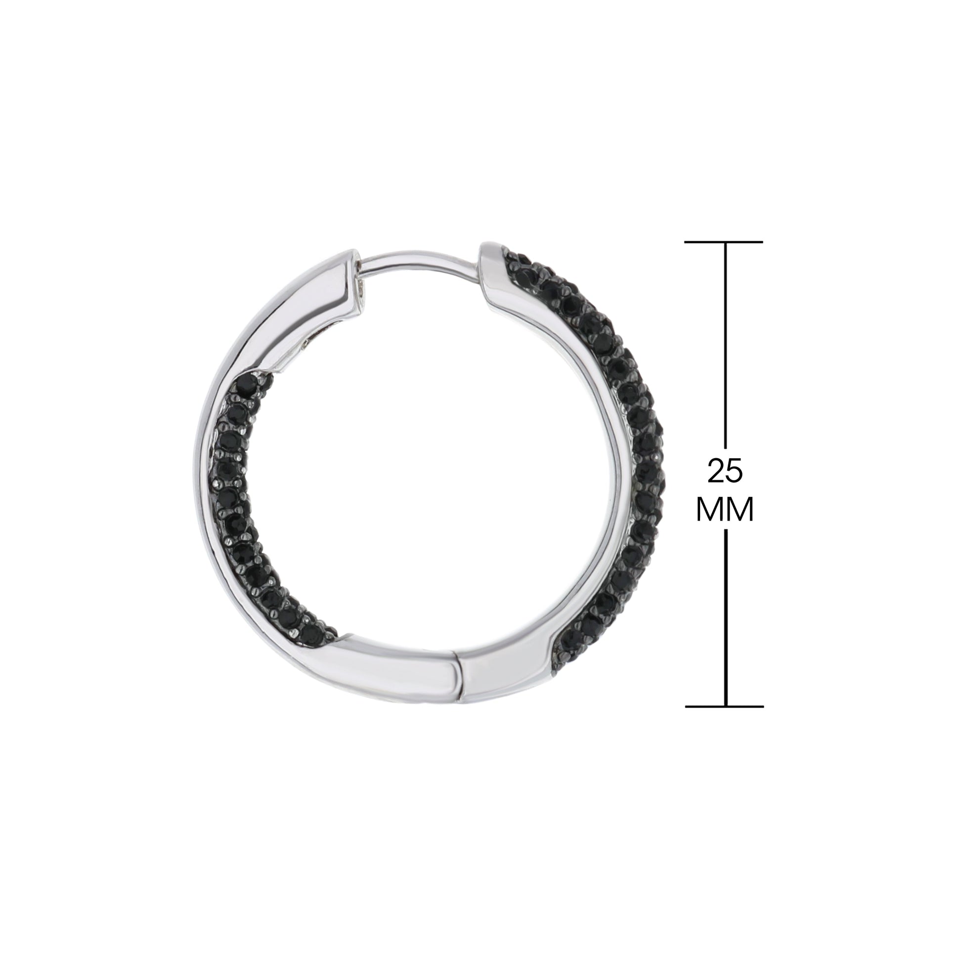 Pave Hoop Earrings by Lauren G Adams, silver-tone hoop with black pavé stones on Tampa Home & Garden Store