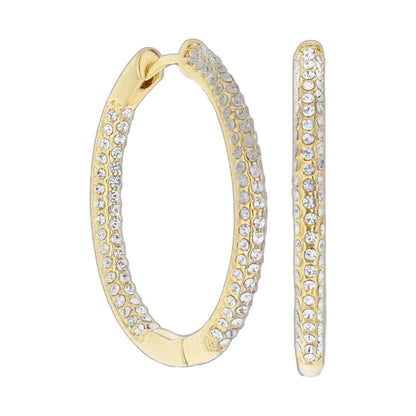 Lauren G Adams pave hoop earrings in gold tone with clear pavé crystals on Tampa Home & Garden Store