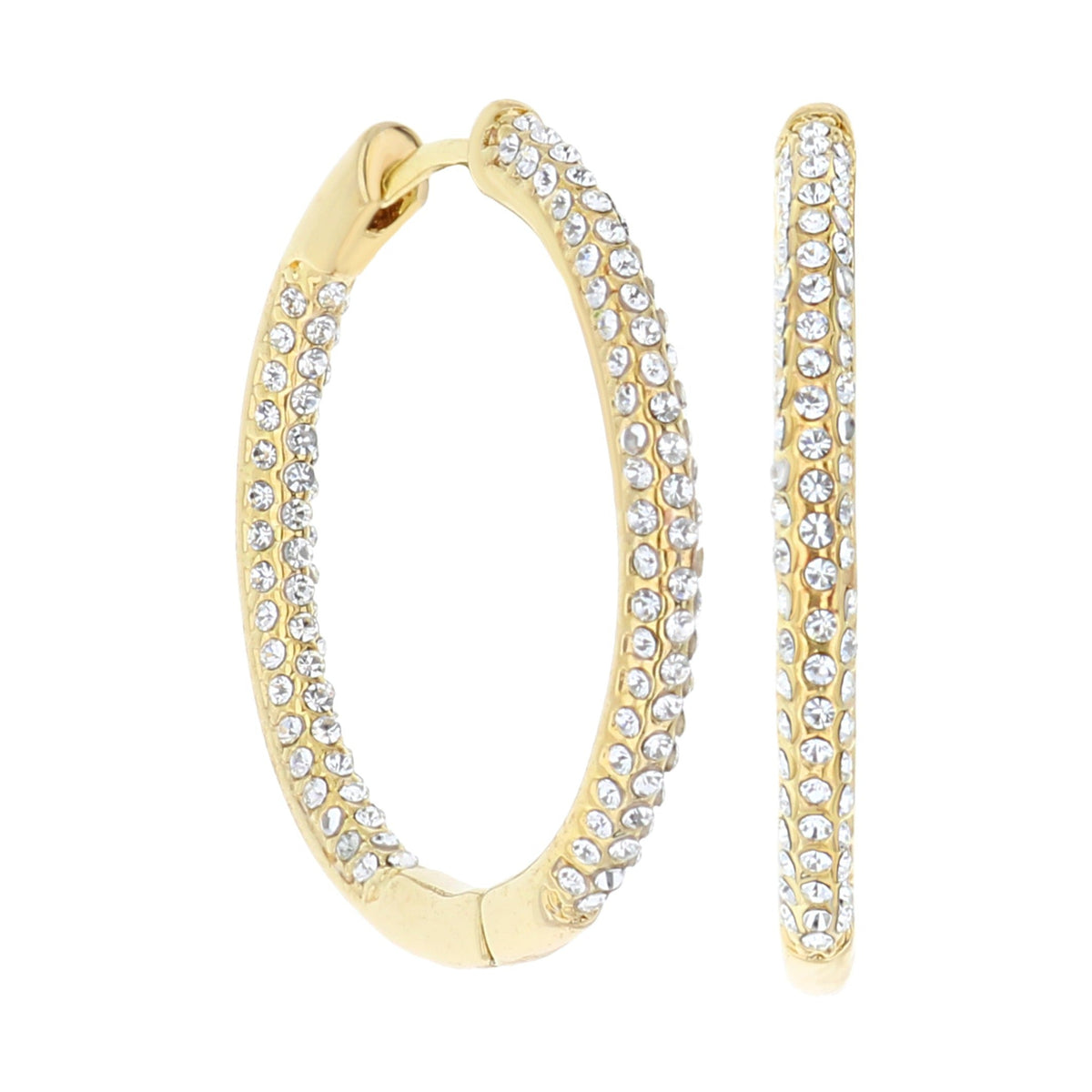 Pave hoop earrings gold-tone with crystal pavé by Lauren G Adams, set of 3 on Tampa Home & Garden Store
