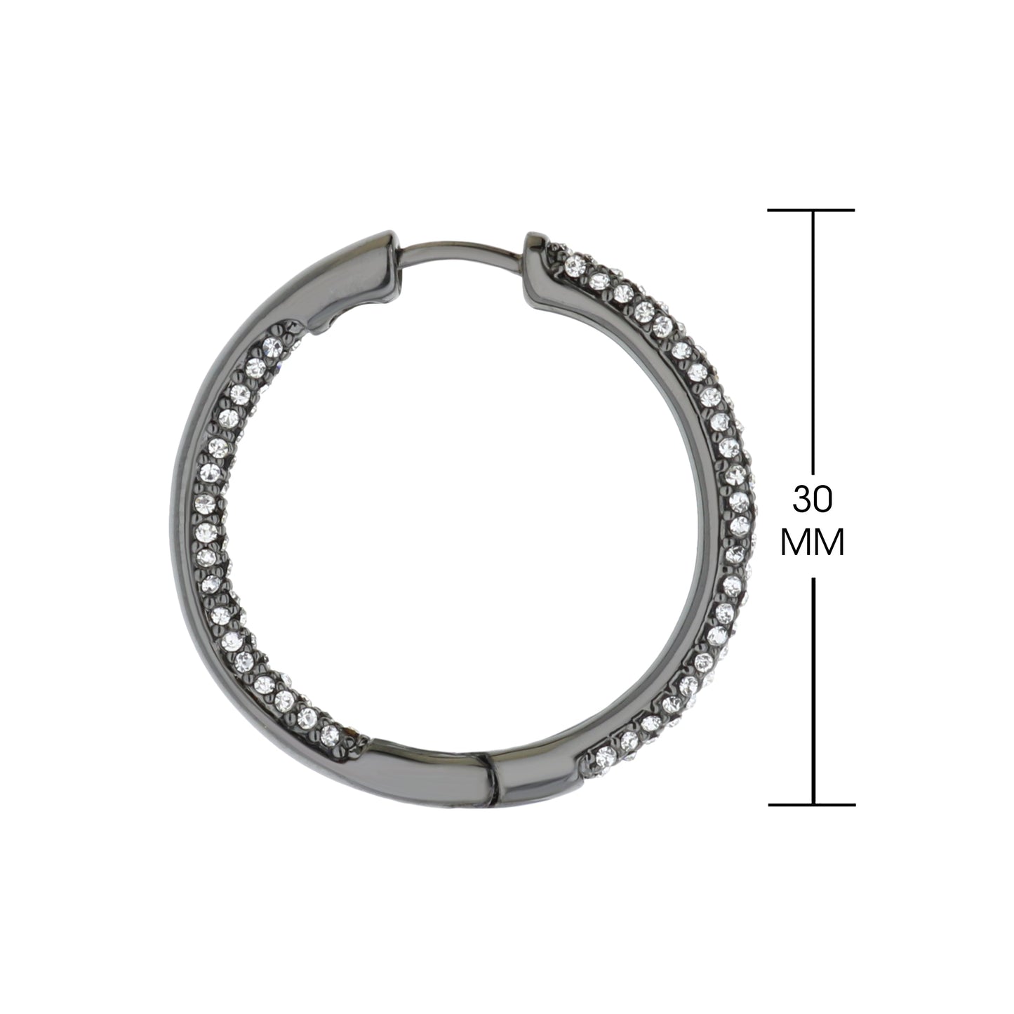 Pave hoop earrings gunmetal with crystal pave by Lauren G Adams on Tampa Home & Garden Store
