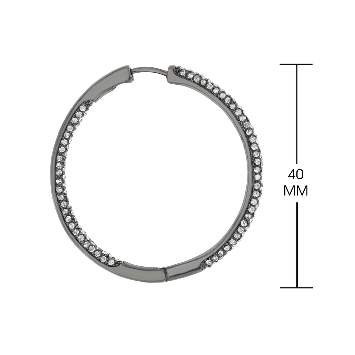 Pave hoop earrings in silver-tone metal with clear crystals, Lauren G Adams on Tampa Home & Garden Store