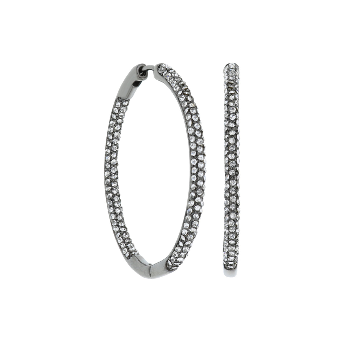 Pave Hoop Earrings, silver-tone pavé hoops by Lauren G Adams on Tampa Home & Garden Store