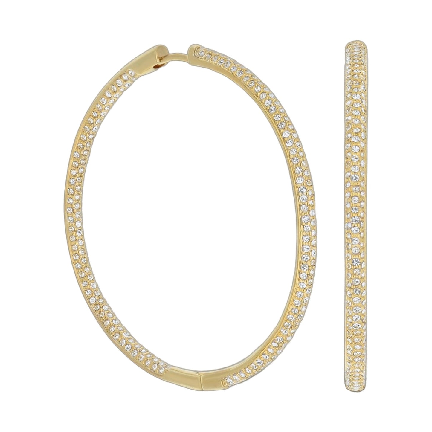 Pave hoop earrings by Lauren G Adams in gold-tone pave diamonds on Tampa Home & Garden Store