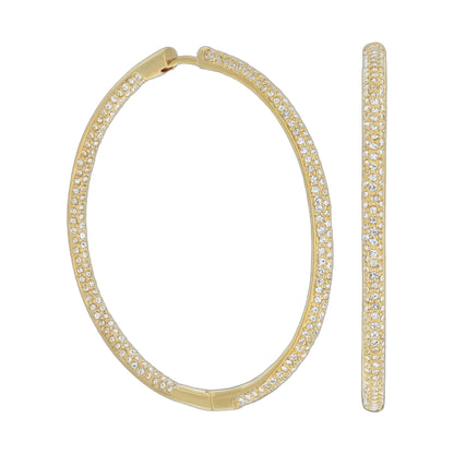 Pave hoop earrings by Lauren G Adams in gold-tone pave diamonds on Tampa Home & Garden Store