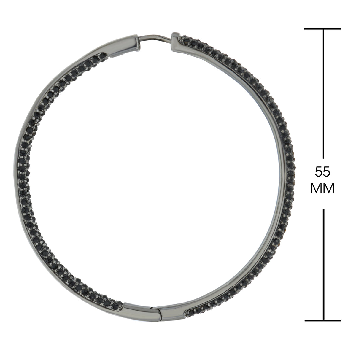 Pave Hoop Earrings by Lauren G Adams, pavé stones on a silver-tone hoop, 55mm diameter on Tampa Home & Garden Store