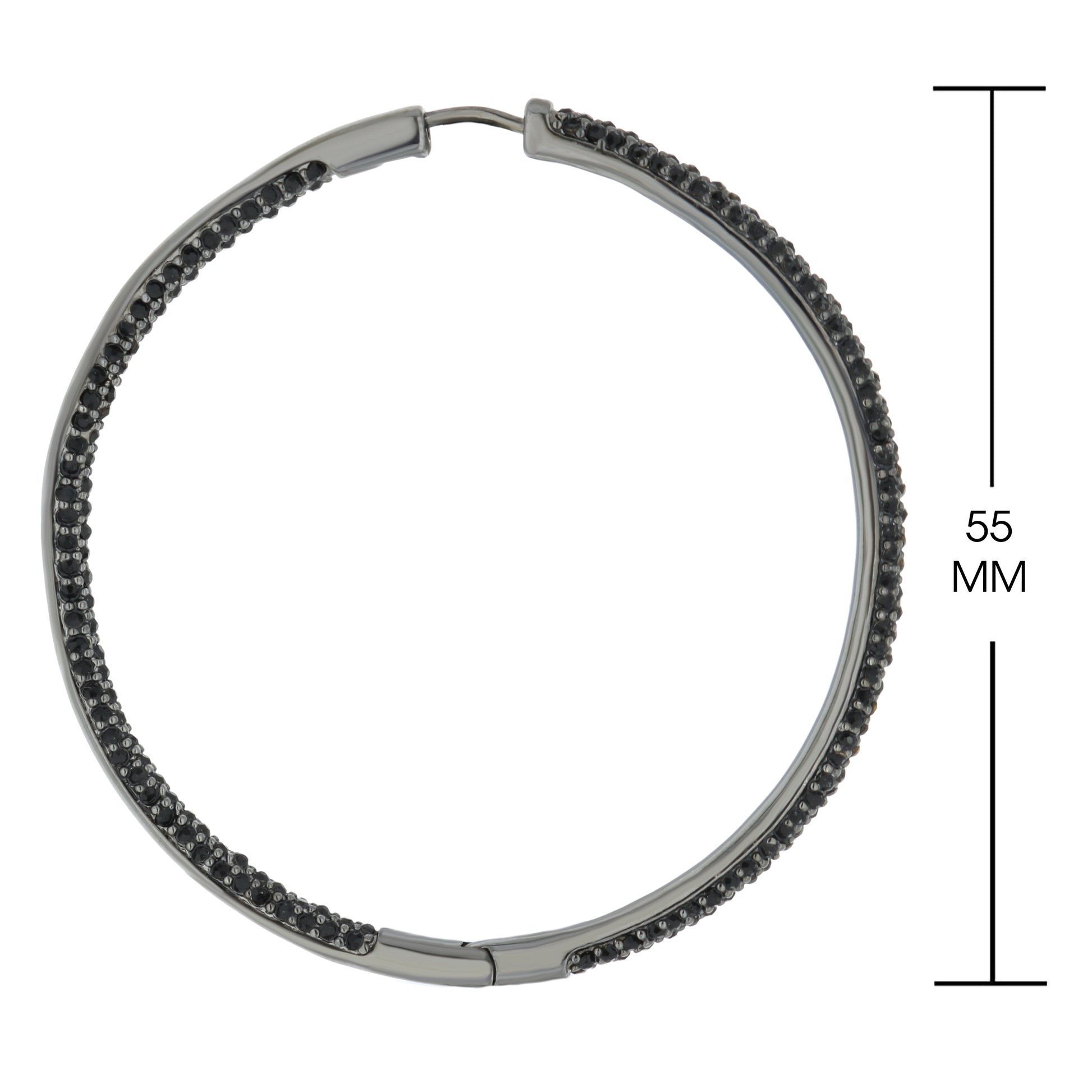 Pave Hoop Earrings by Lauren G Adams, pavé stones on a silver-tone hoop, 55mm diameter on Tampa Home & Garden Store