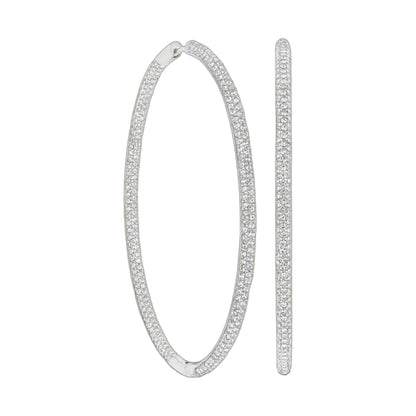 Pair of pave hoop earrings, silver-tone with pavé crystals by Lauren G Adams on Tampa Home & Garden Store