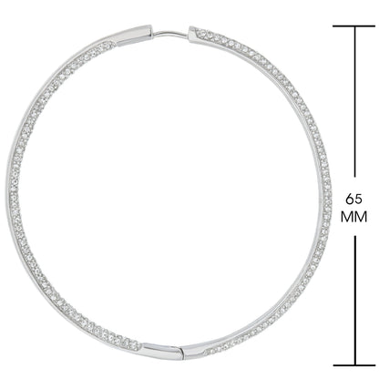 Pave Hoop Earrings by Lauren G Adams in silver-tone with pavé crystals, earrings collection on Tampa Home & Garden Store