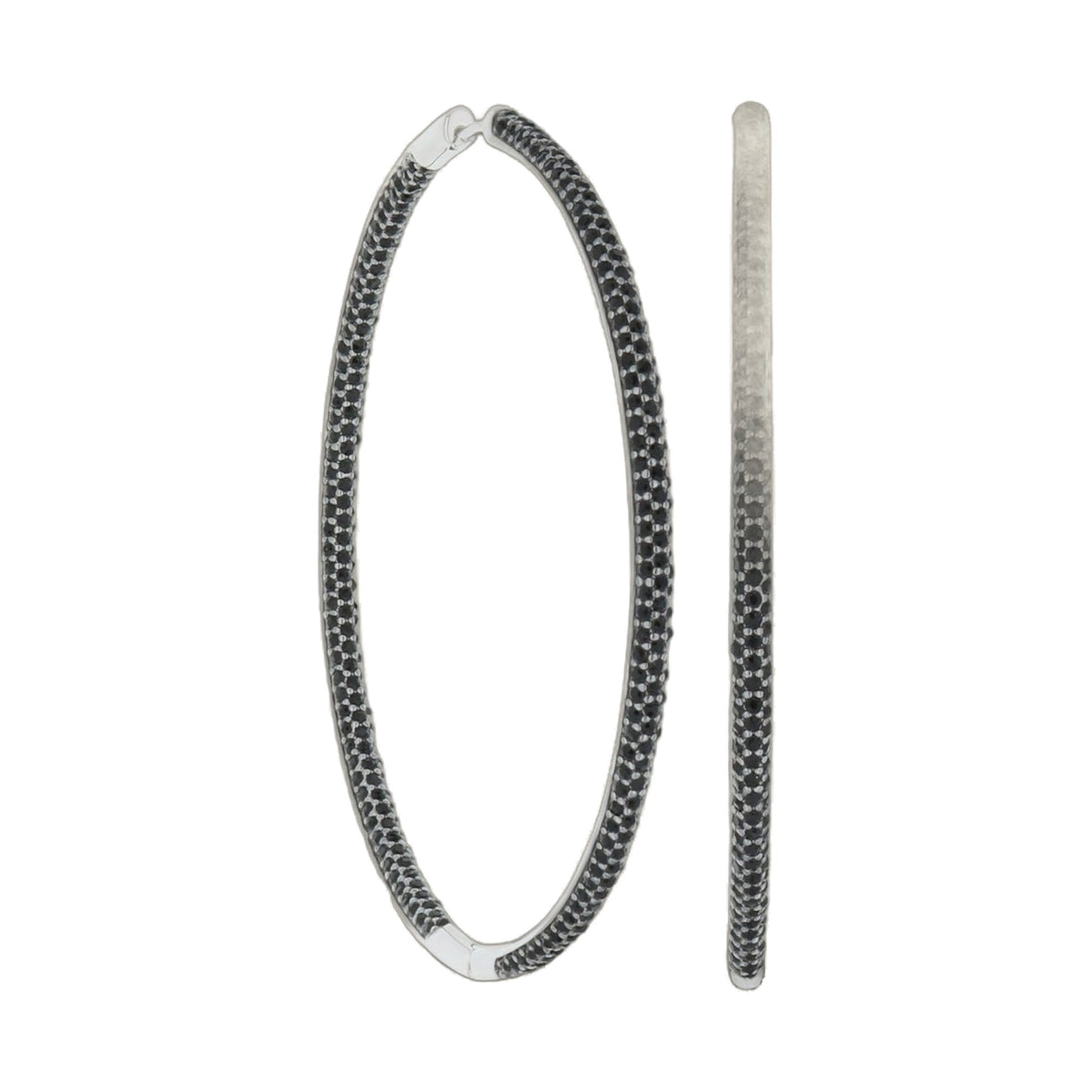 Pave hoop earrings by Lauren G Adams, silver-tone pavé hoops on Tampa Home & Garden Store