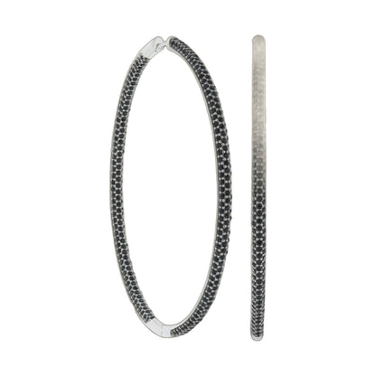 Pave hoop earrings by Lauren G Adams, silver-tone pavé hoops on Tampa Home & Garden Store