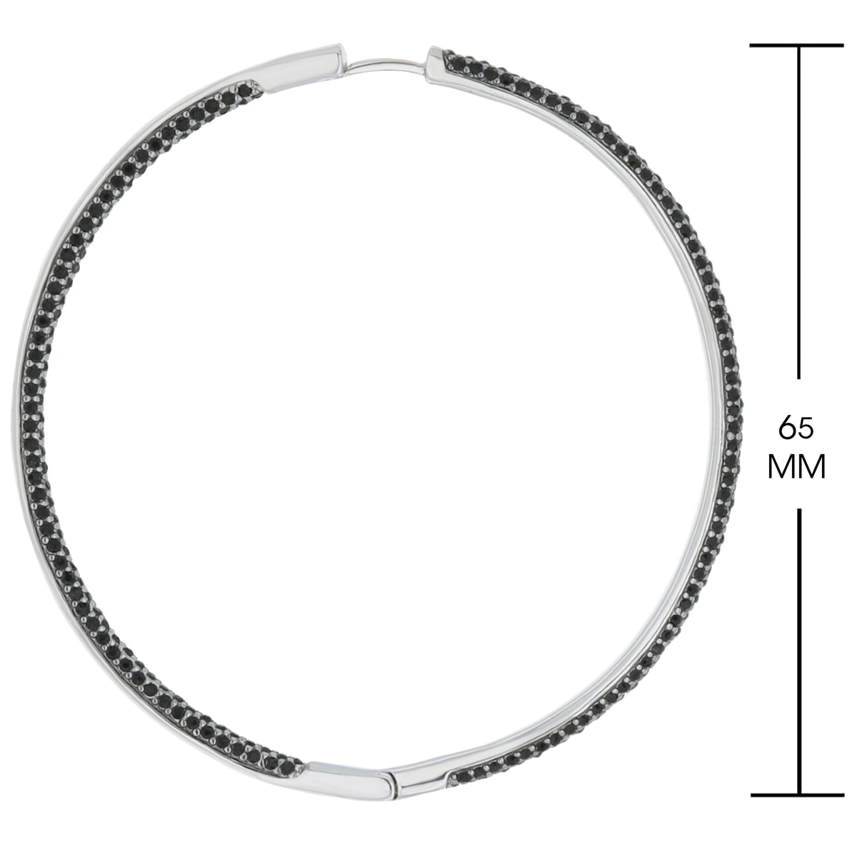 Pave hoop earrings by Lauren G Adams in silver-tone with black pavé stones on Tampa Home & Garden Store